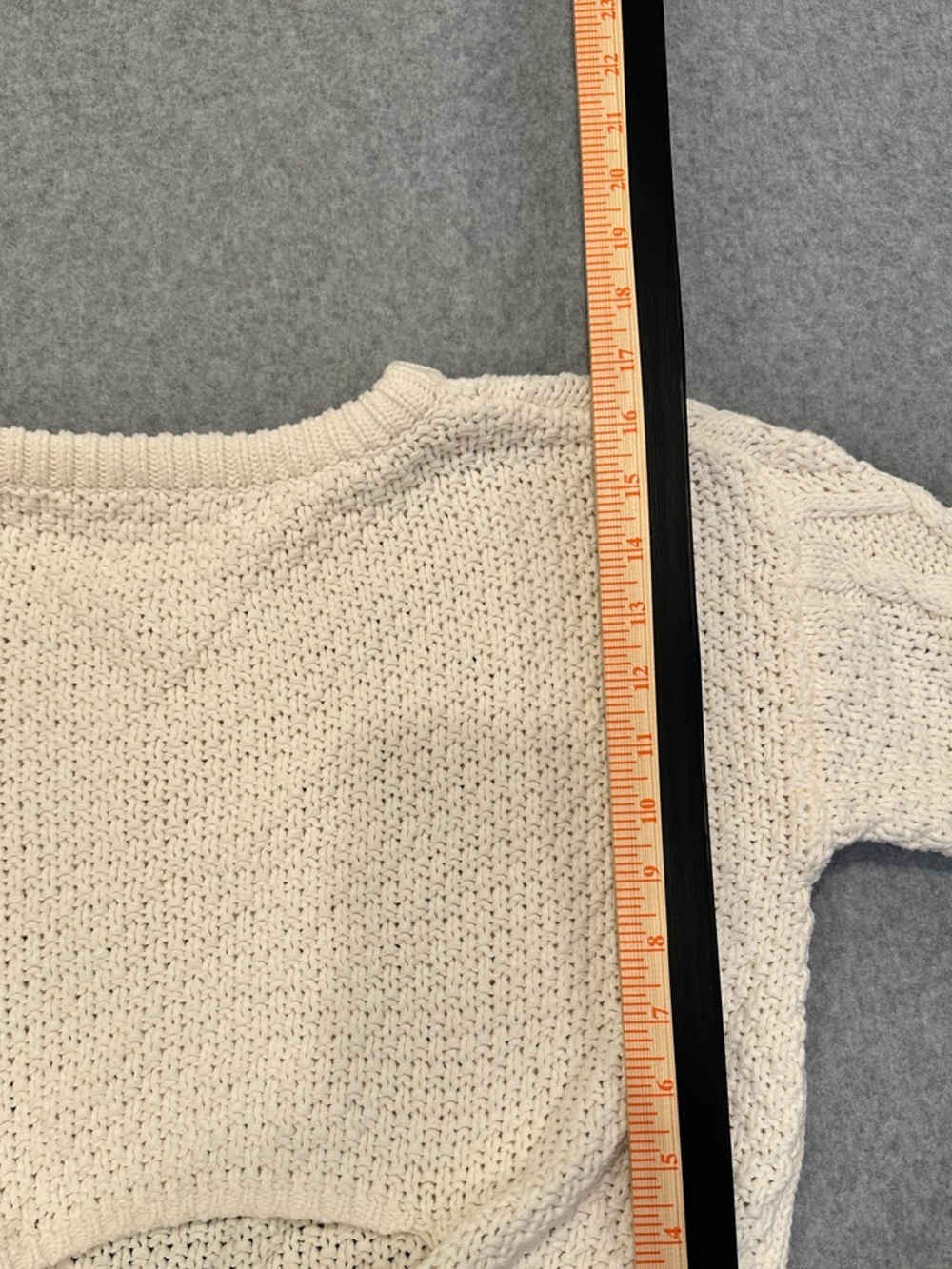 Line & Dot Ivory Cable Knit Crewneck Sweater - Picture 8 of 8